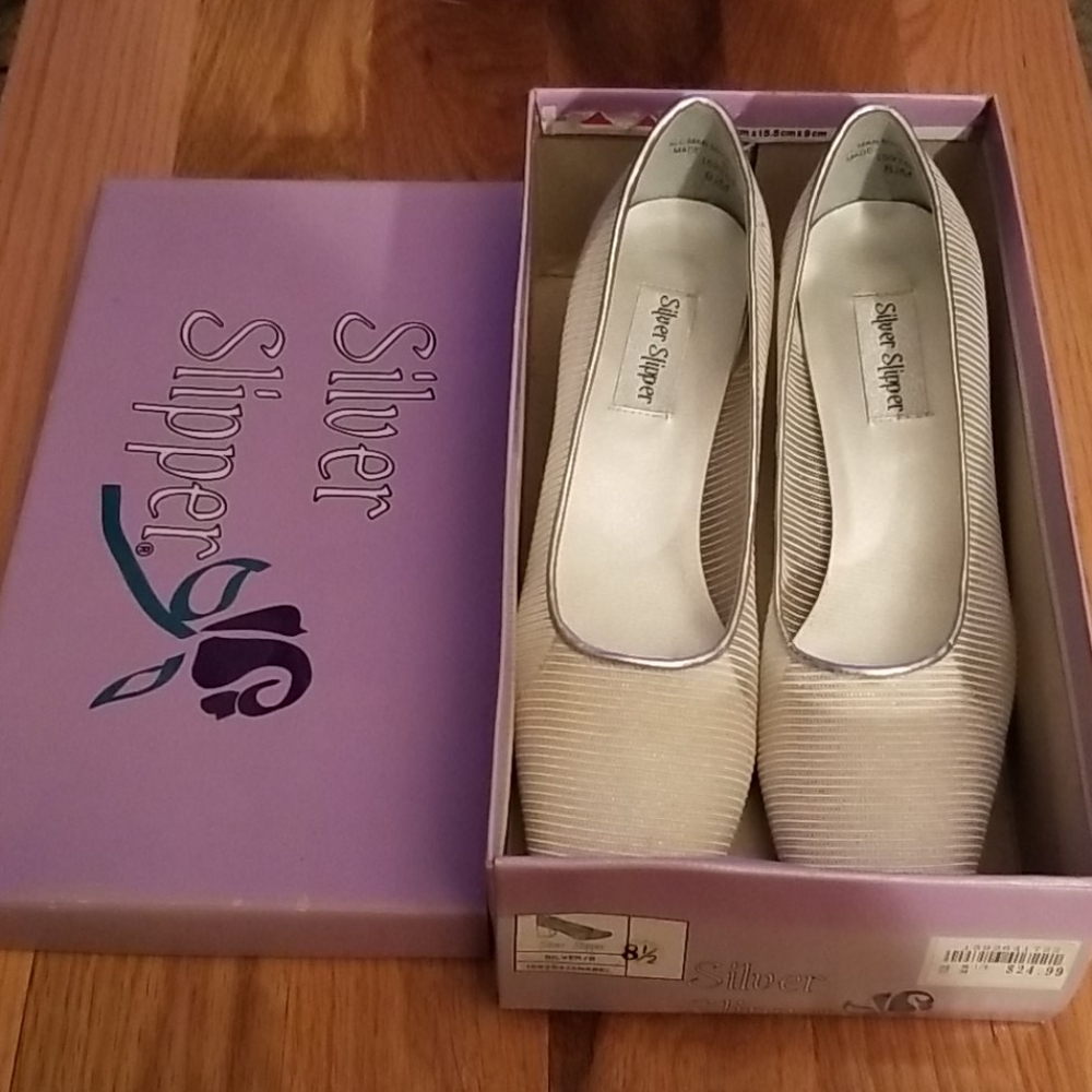 Silver Slipper Pumps